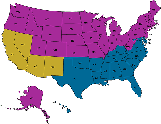 USA AC Efficiency Standards Map Regions